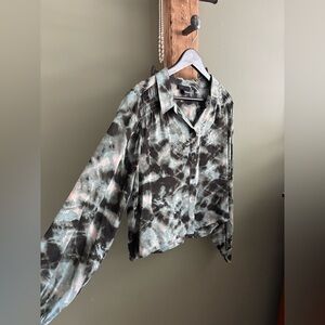 Sanctuary / Sheer Tie-Dye Button-Up Blouse